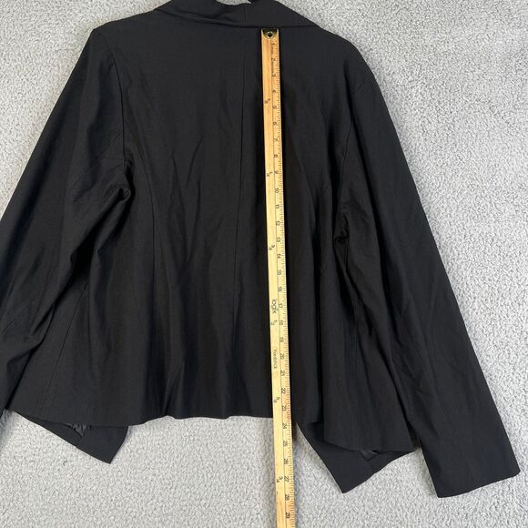 Torrid Blazer Jacket Womens 2 Open Front Cut Away Fit Stretch Black Office - Picture 10 of 13